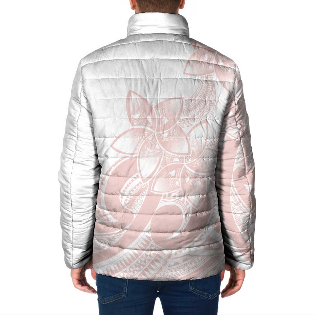 Polynesian Tribal Plumeria Lotu Tamaiti Padded Jacket Pastel Blush LT9 - Polynesian Pride
