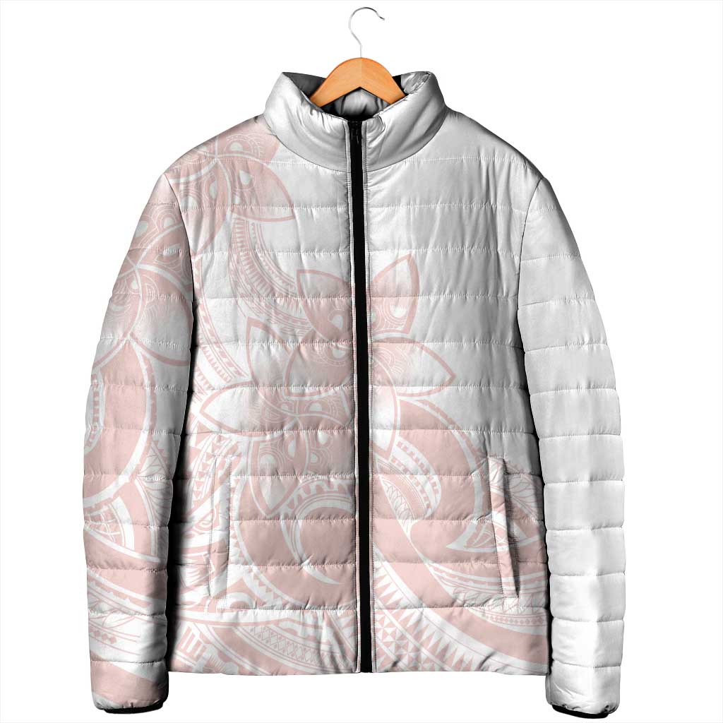 Polynesian Tribal Plumeria Lotu Tamaiti Padded Jacket Pastel Blush LT9 - Polynesian Pride