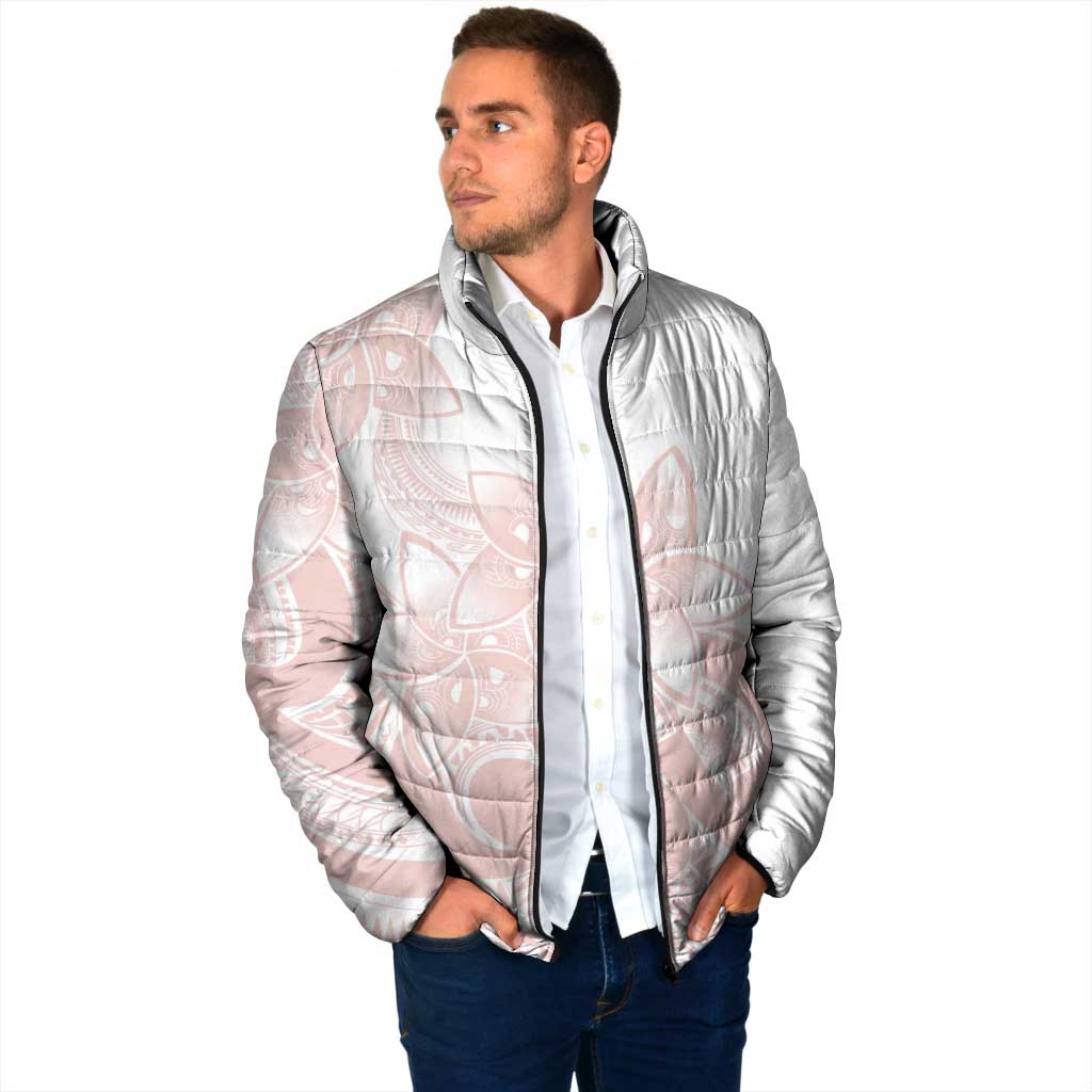 Polynesian Tribal Plumeria Lotu Tamaiti Padded Jacket Pastel Blush LT9 - Polynesian Pride