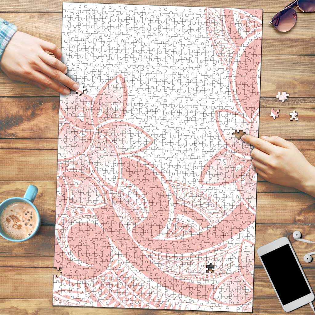 Polynesian Tribal Plumeria Lotu Tamaiti Puzzle Pastel Blush LT9 Blush - Polynesian Pride