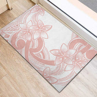 Polynesian Tribal Plumeria Lotu Tamaiti Rubber Doormat Pastel Blush LT9 - Polynesian Pride