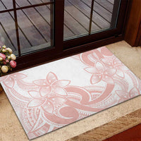 Polynesian Tribal Plumeria Lotu Tamaiti Rubber Doormat Pastel Blush LT9 - Polynesian Pride