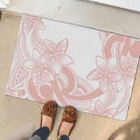 Polynesian Tribal Plumeria Lotu Tamaiti Rubber Doormat Pastel Blush LT9 - Polynesian Pride