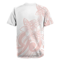 Polynesian Tribal Plumeria Lotu Tamaiti Rugby Jersey Pastel Blush LT9 - Polynesian Pride