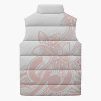 Polynesian Tribal Plumeria Lotu Tamaiti Sleeveless Puffer Jacket Pastel Blush LT9 - Polynesian Pride