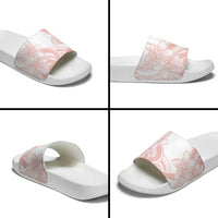 Polynesian Tribal Plumeria Lotu Tamaiti Slide Sandals Pastel Blush - Polynesian Pride