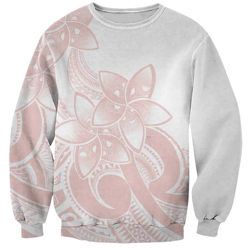 Polynesian Tribal Plumeria Lotu Tamaiti Sweatshirt Pastel Blush LT9 Unisex Blush - Polynesian Pride