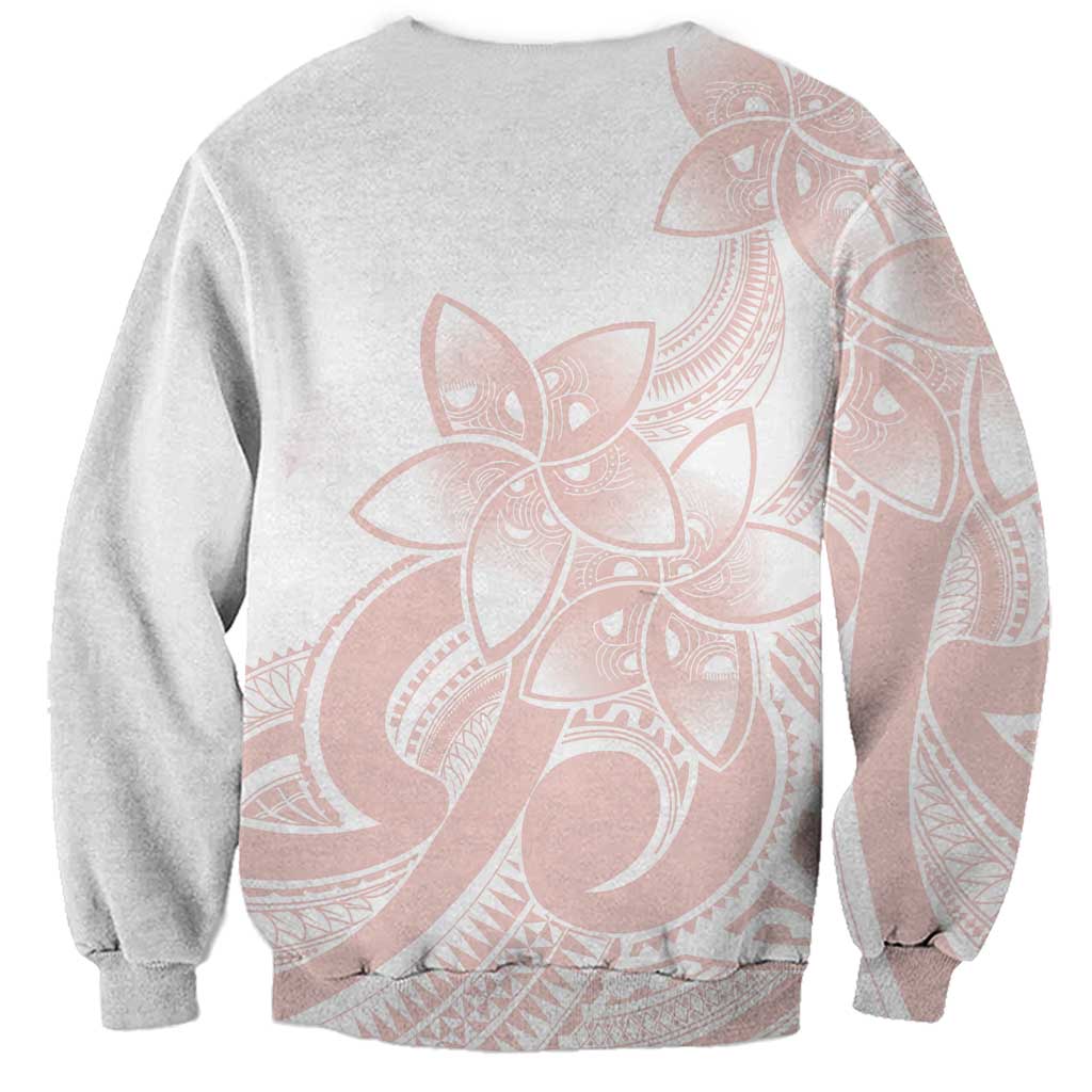 Polynesian Tribal Plumeria Lotu Tamaiti Sweatshirt Pastel Blush LT9 - Polynesian Pride