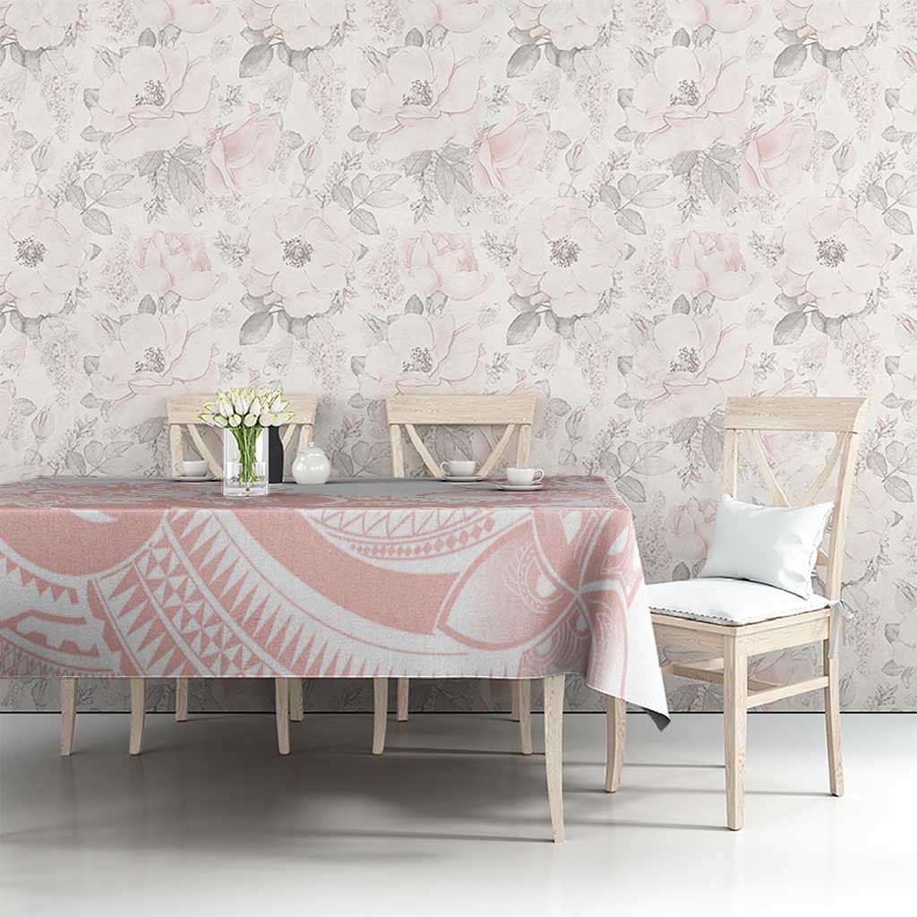 Polynesian Tribal Plumeria Lotu Tamaiti Tablecloth Pastel Blush LT9 - Polynesian Pride