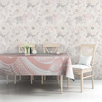 Polynesian Tribal Plumeria Lotu Tamaiti Tablecloth Pastel Blush LT9 - Polynesian Pride