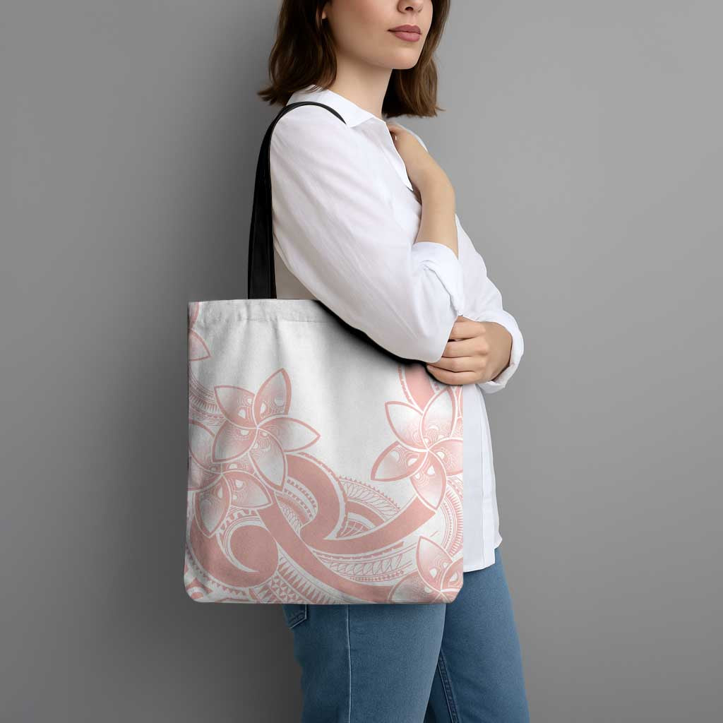 Polynesian Tribal Plumeria Lotu Tamaiti Tote Bag Pastel Blush LT9 - Polynesian Pride