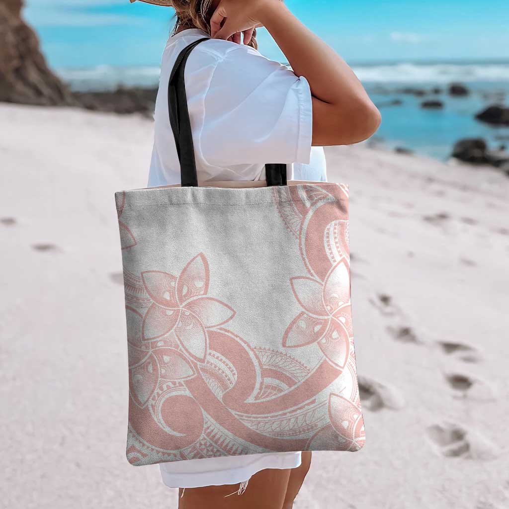 Polynesian Tribal Plumeria Lotu Tamaiti Tote Bag Pastel Blush LT9 - Polynesian Pride