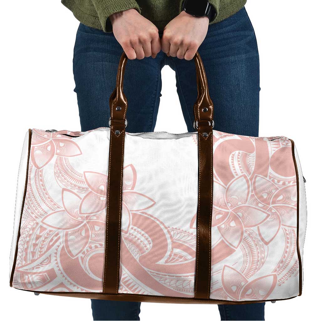 Polynesian Tribal Plumeria Lotu Tamaiti Travel Bag Pastel Blush - Polynesian Pride