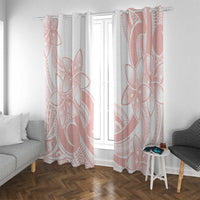 Polynesian Tribal Plumeria Lotu Tamaiti Window Curtain Pastel Blush - Polynesian Pride