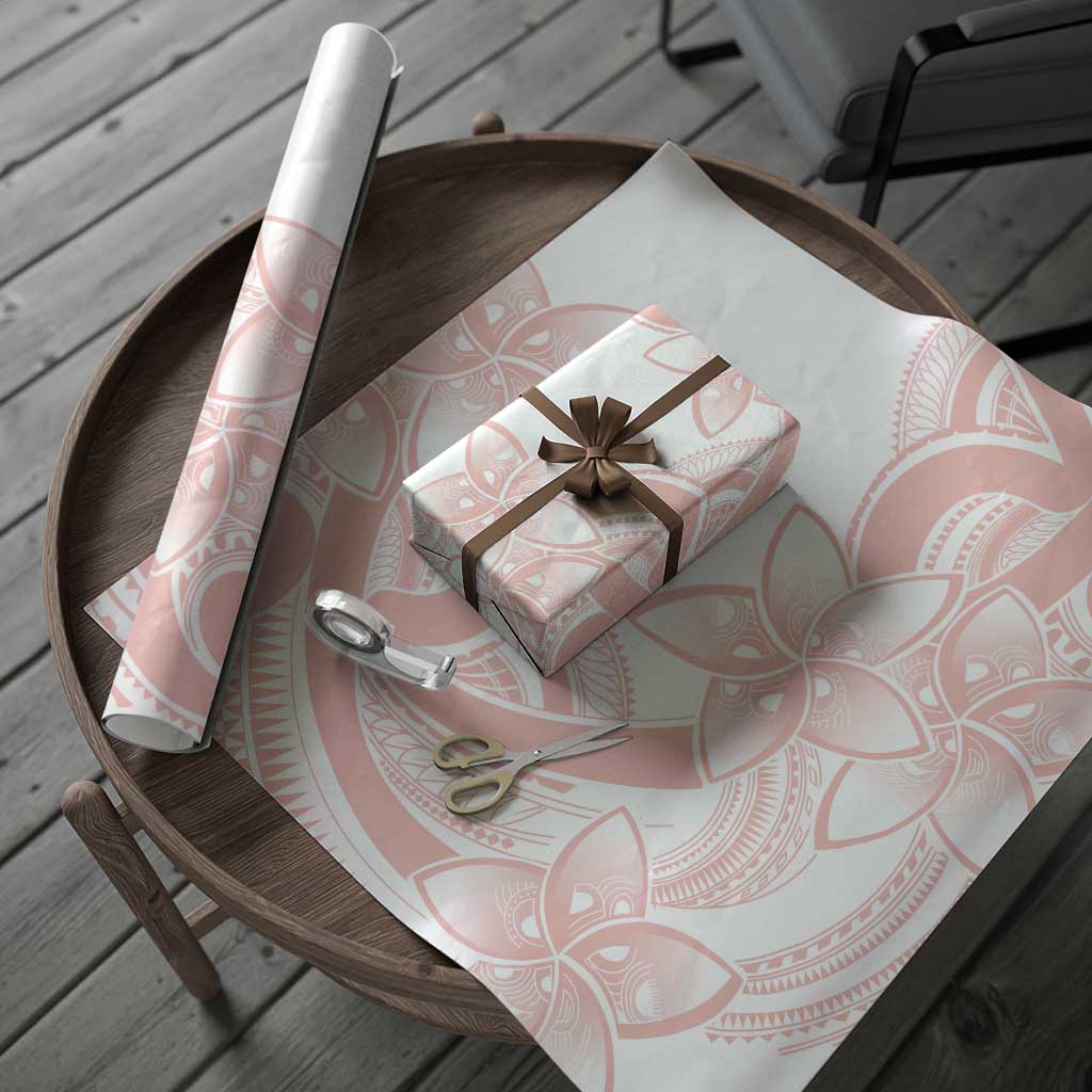Polynesian Tribal Plumeria Lotu Tamaiti Wrapping Paper Pastel Blush LT9 - Polynesian Pride