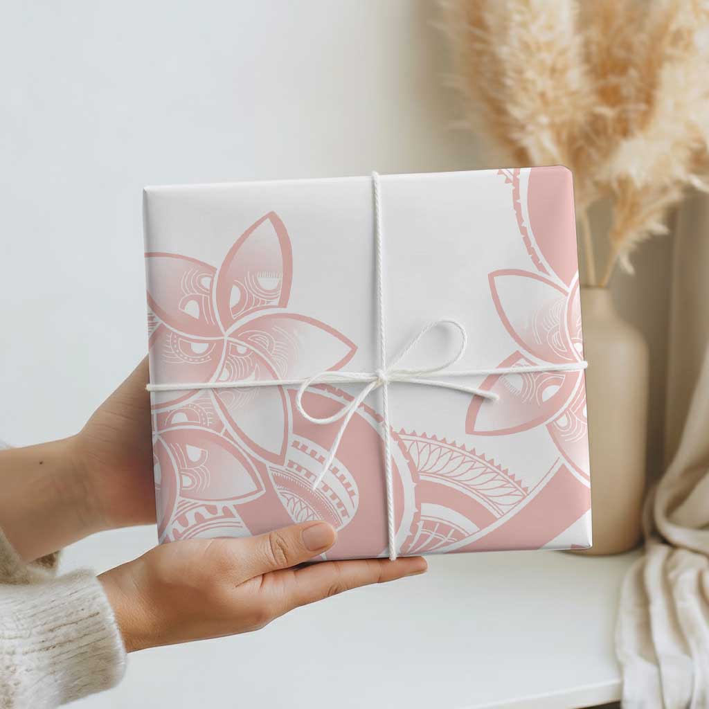 Polynesian Tribal Plumeria Lotu Tamaiti Wrapping Paper Pastel Blush LT9 - Polynesian Pride