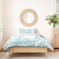Polynesian Tribal Plumeria Lotu Tamaiti Bedding Set Pastel Cyan - Polynesian Pride