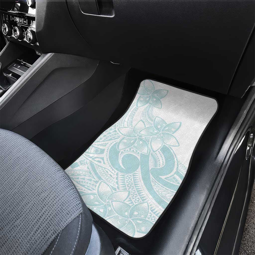 Polynesian Tribal Plumeria Lotu Tamaiti Car Mats Pastel Cyan LT9 - Polynesian Pride