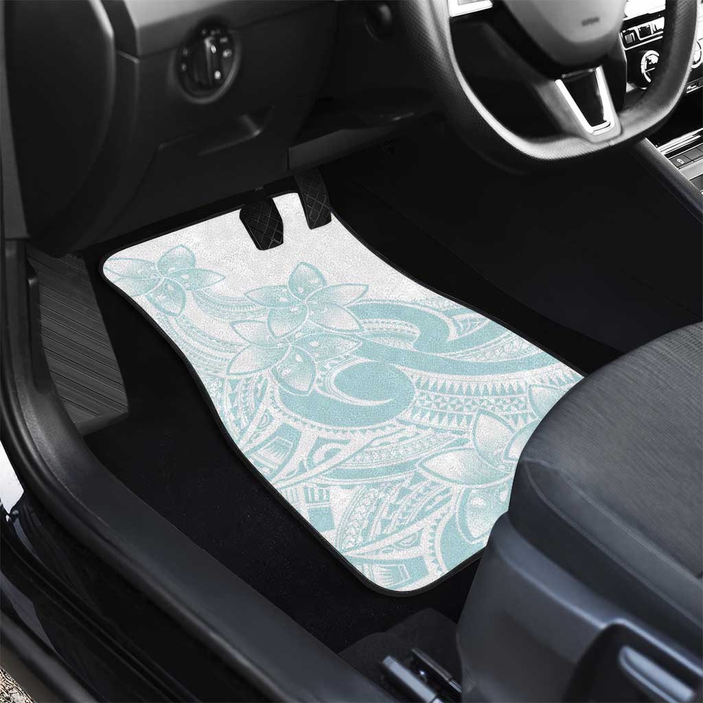 Polynesian Tribal Plumeria Lotu Tamaiti Car Mats Pastel Cyan LT9 - Polynesian Pride