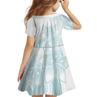 Polynesian Tribal Plumeria Lotu Tamaiti Family Matching Puletasi and Hawaiian Shirt Pastel Cyan - Polynesian Pride