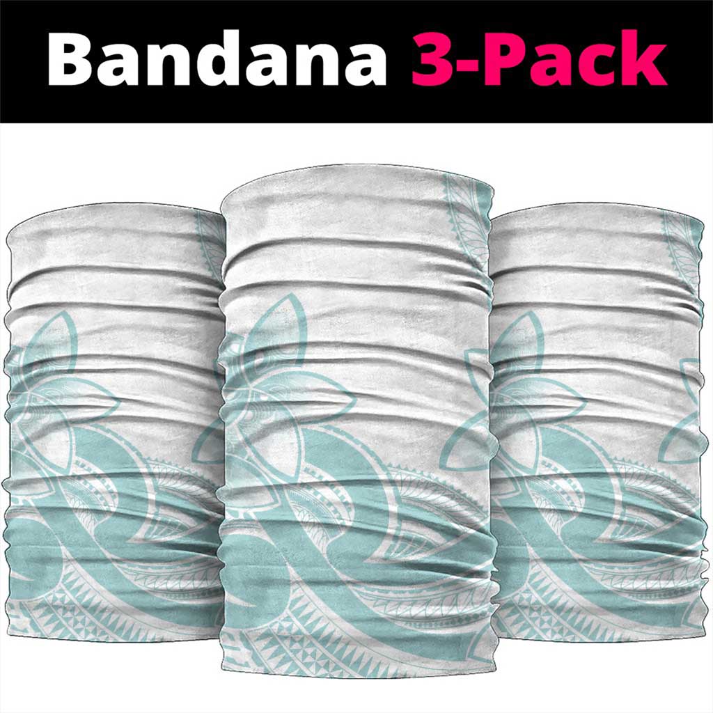 Polynesian Tribal Plumeria Lotu Tamaiti Neck Gaiter Pastel Cyan LT9