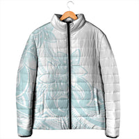 Polynesian Tribal Plumeria Lotu Tamaiti Padded Jacket Pastel Cyan LT9 - Polynesian Pride