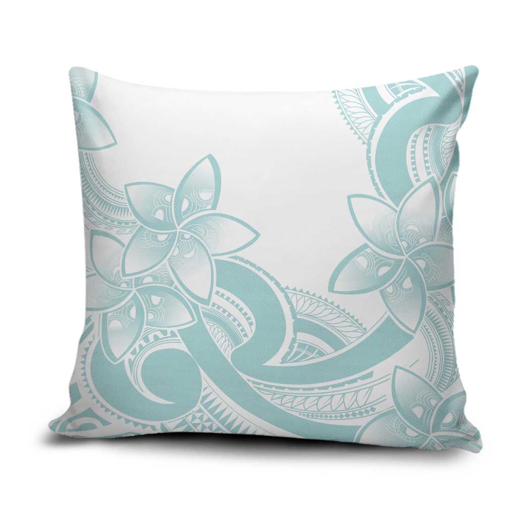 Polynesian Tribal Plumeria Lotu Tamaiti Pillow Cover Pastel Cyan - Polynesian Pride