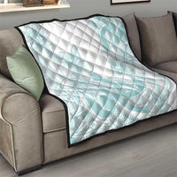 Polynesian Tribal Plumeria Lotu Tamaiti Quilt Pastel Cyan - Polynesian Pride