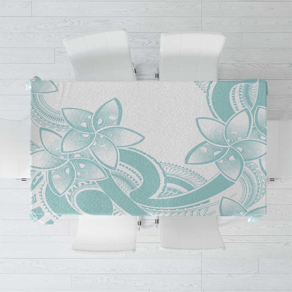 Polynesian Tribal Plumeria Lotu Tamaiti Tablecloth Pastel Cyan LT9 Cyan - Polynesian Pride