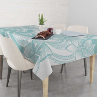 Polynesian Tribal Plumeria Lotu Tamaiti Tablecloth Pastel Cyan LT9 - Polynesian Pride