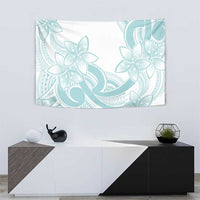 Polynesian Tribal Plumeria Lotu Tamaiti Tapestry Pastel Cyan - Polynesian Pride
