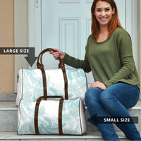 Polynesian Tribal Plumeria Lotu Tamaiti Travel Bag Pastel Cyan - Polynesian Pride