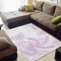 Polynesian Tribal Plumeria Lotu Tamaiti Area Rug Pastel Mauve - Polynesian Pride