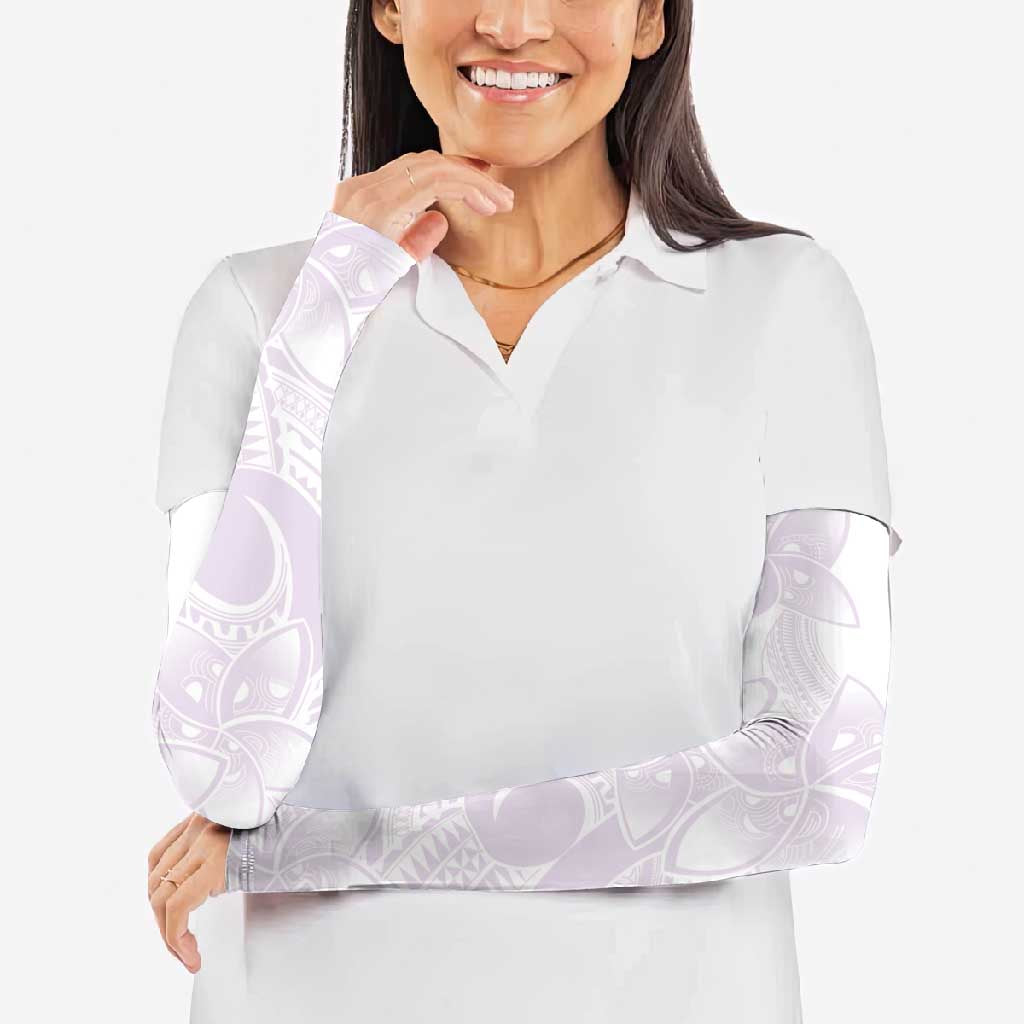 Polynesian Tribal Plumeria Lotu Tamaiti Arm Sleeves Pastel Mauve LT9 - Polynesian Pride