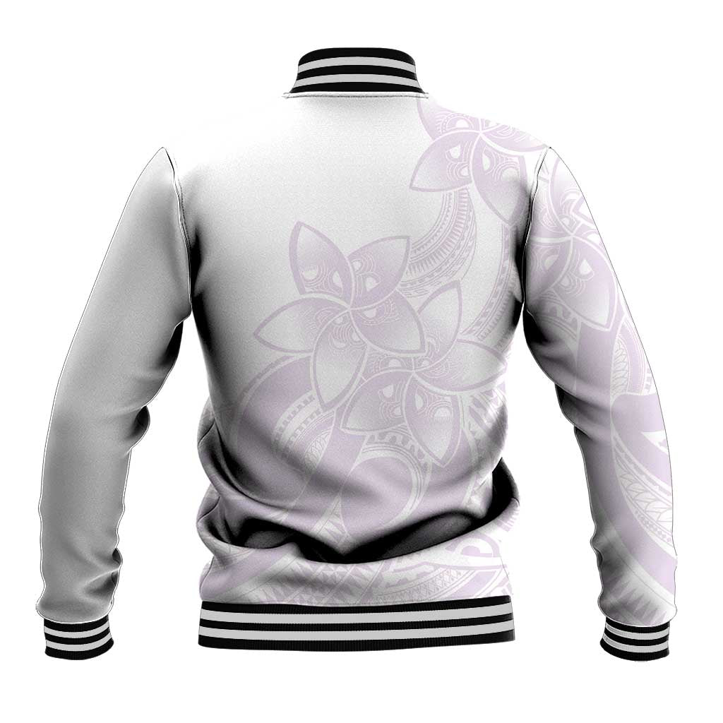 Polynesian Tribal Plumeria Lotu Tamaiti Baseball Jacket Pastel Mauve LT9 - Polynesian Pride