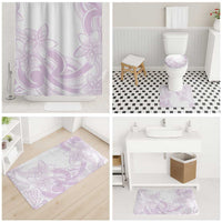 Polynesian Tribal Plumeria Lotu Tamaiti Bathroom Set Pastel Mauve - Polynesian Pride
