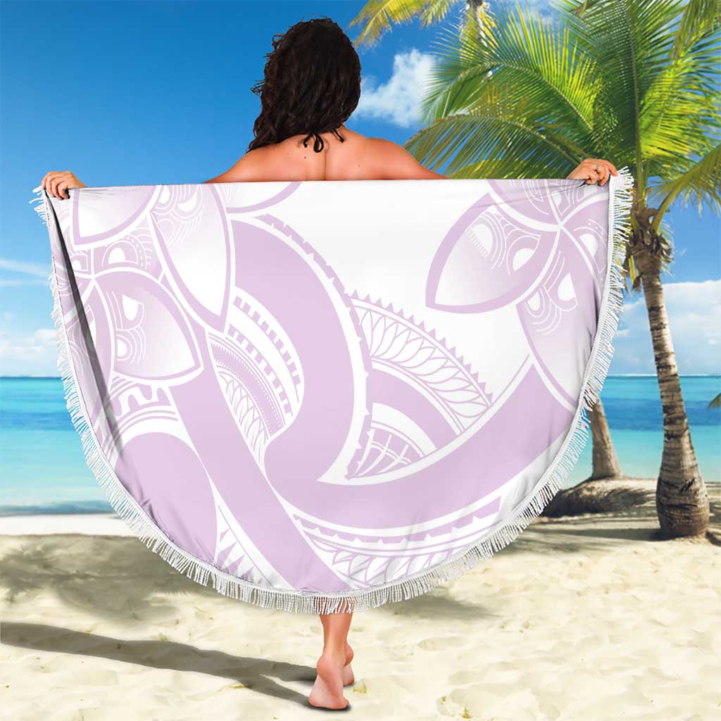 Polynesian Tribal Plumeria Lotu Tamaiti Beach Blanket Pastel Mauve LT9 - Polynesian Pride