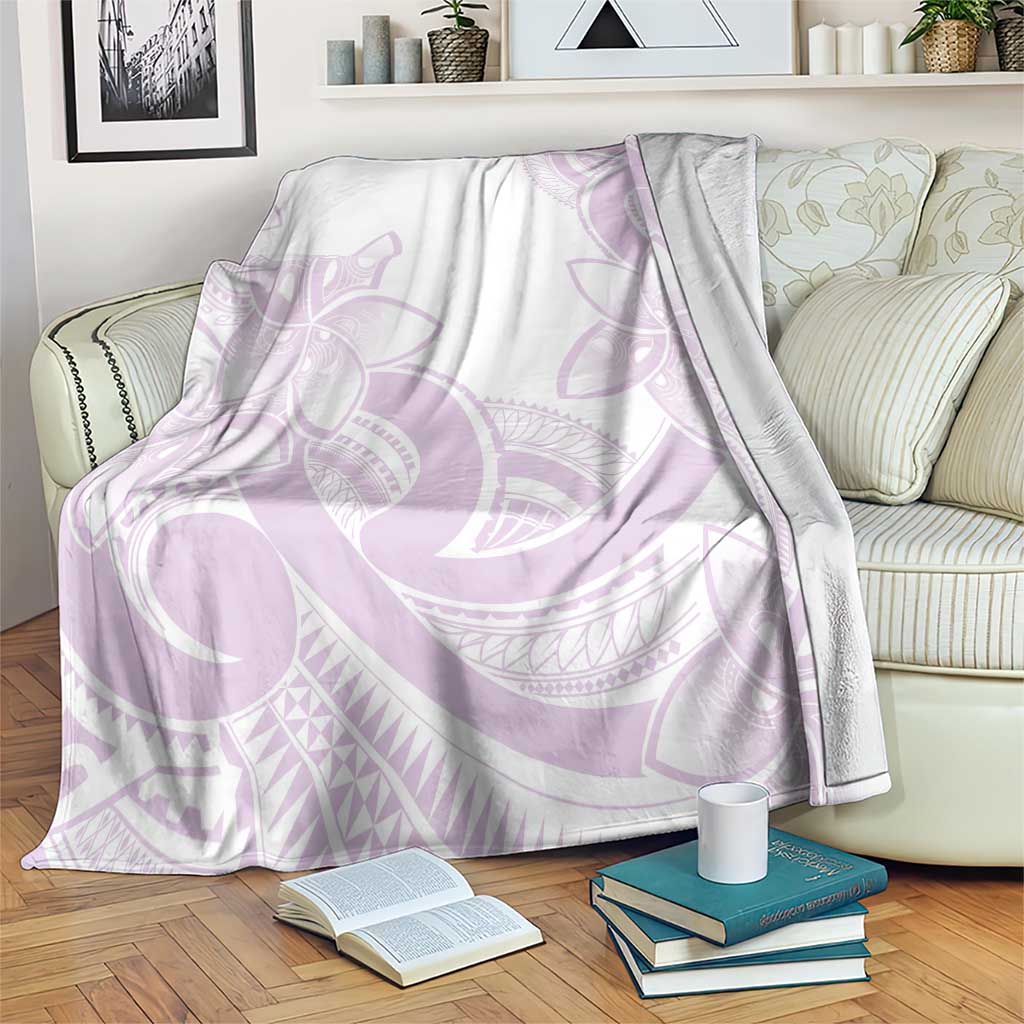 Polynesian Tribal Plumeria Lotu Tamaiti Blanket Pastel Mauve - Polynesian Pride
