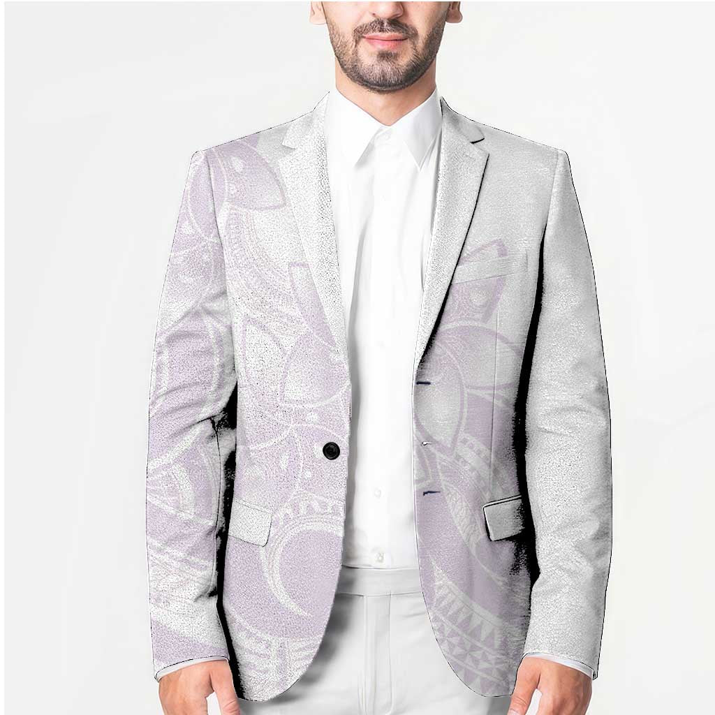 Polynesian Tribal Plumeria Lotu Tamaiti Blazer Pastel Mauve - Polynesian Pride