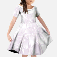 Polynesian Tribal Plumeria Lotu Tamaiti Family Matching Mermaid Dress and Hawaiian Shirt Pastel Mauve - Polynesian Pride