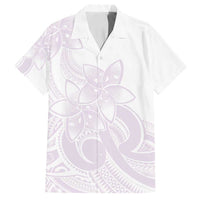 Polynesian Tribal Plumeria Lotu Tamaiti Family Matching Off Shoulder Short Dress and Hawaiian Shirt Pastel Mauve - Polynesian Pride