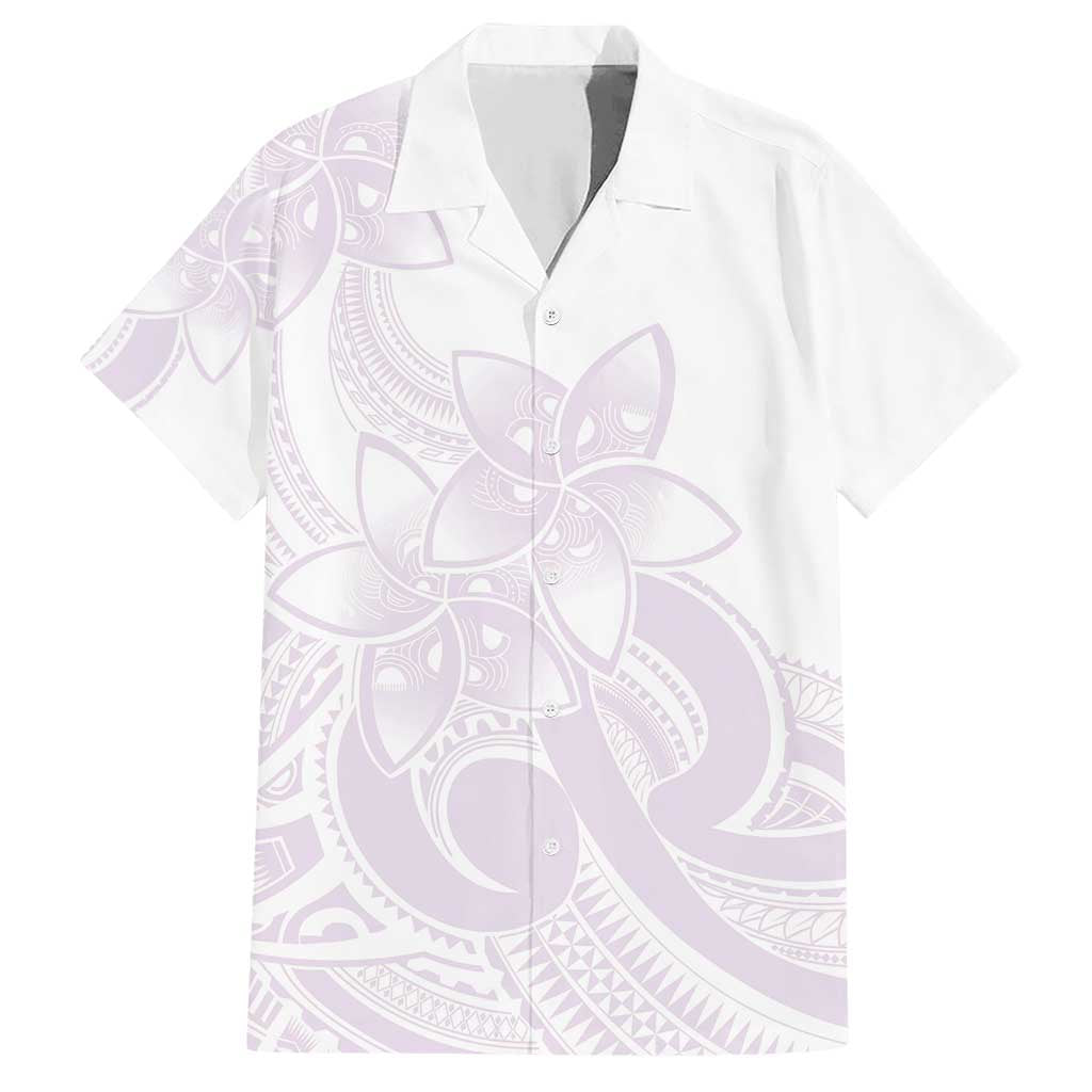 Polynesian Tribal Plumeria Lotu Tamaiti Family Matching Short Sleeve Bodycon Dress and Hawaiian Shirt Pastel Mauve - Polynesian Pride