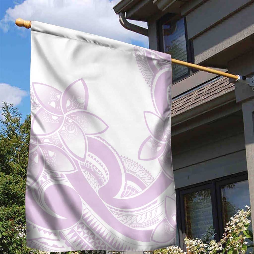 Polynesian Tribal Plumeria Lotu Tamaiti Garden Flag Pastel Mauve - Polynesian Pride