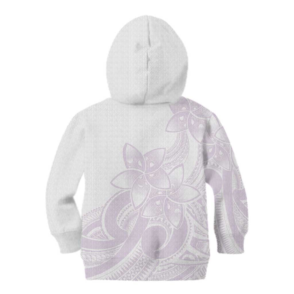 Polynesian Tribal Plumeria Lotu Tamaiti Kid Hoodie Pastel Mauve - Polynesian Pride
