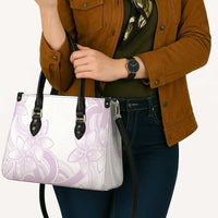 Polynesian Tribal Plumeria Lotu Tamaiti Leather Bag Pastel Mauve - Polynesian Pride