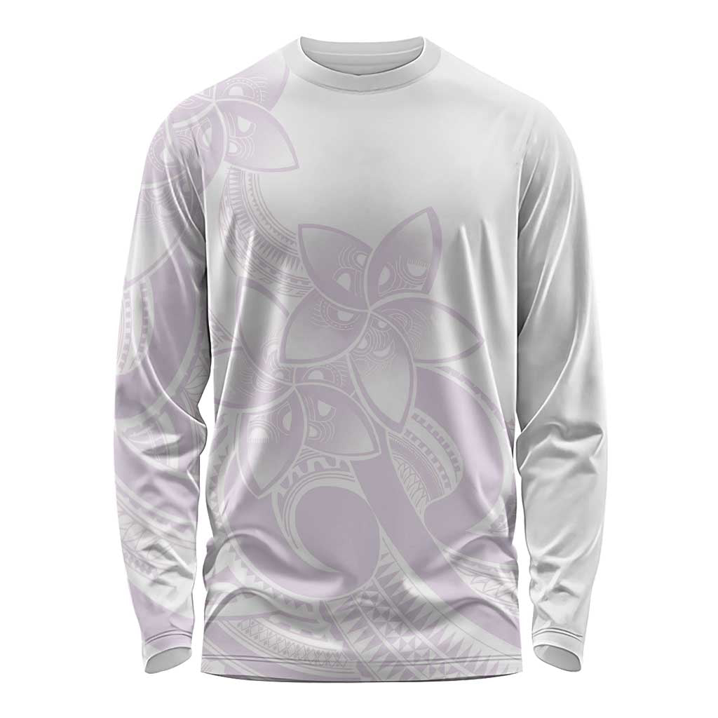 Polynesian Tribal Plumeria Lotu Tamaiti Long Sleeve Shirt Pastel Mauve LT9 Unisex Mauve - Polynesian Pride