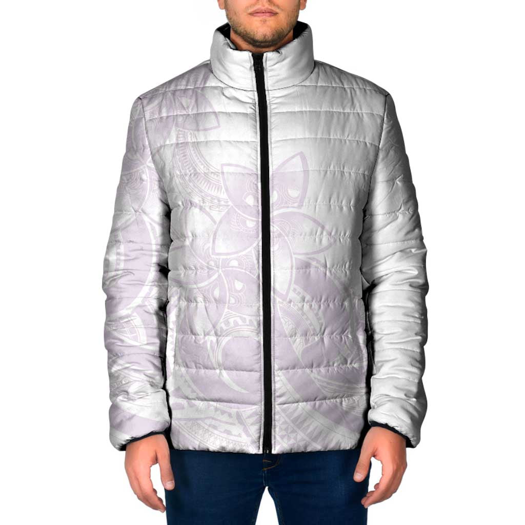 Polynesian Tribal Plumeria Lotu Tamaiti Padded Jacket Pastel Mauve LT9 Men Mauve - Polynesian Pride
