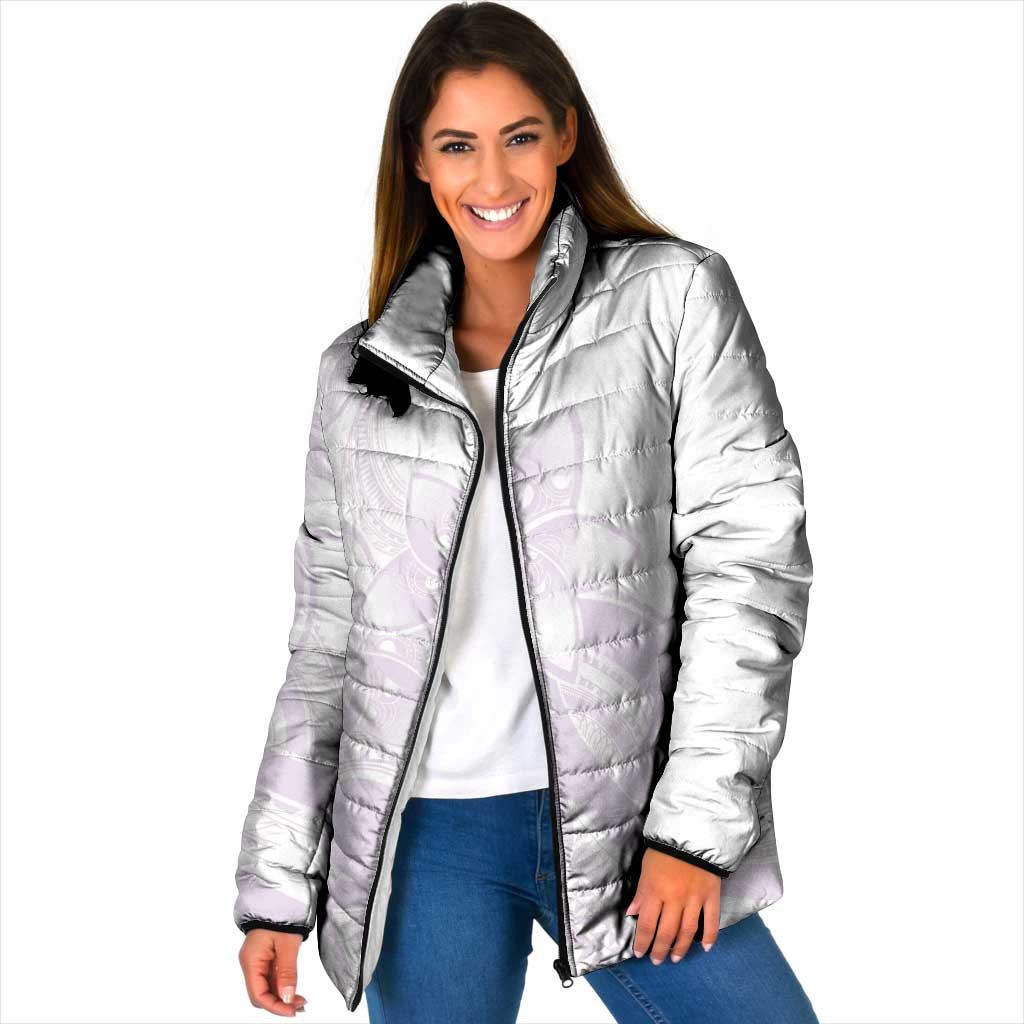 Polynesian Tribal Plumeria Lotu Tamaiti Padded Jacket Pastel Mauve LT9 Women Mauve - Polynesian Pride