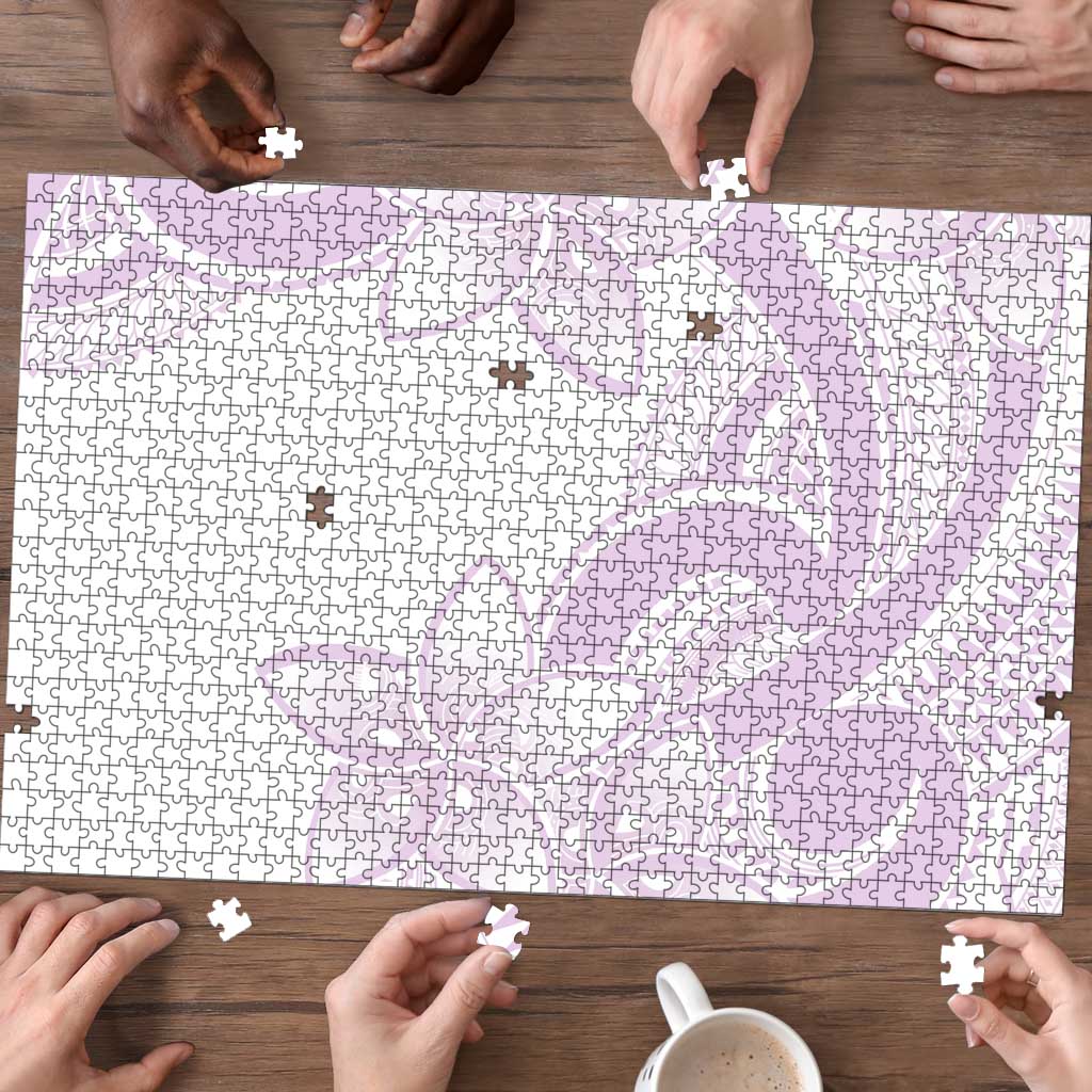 Polynesian Tribal Plumeria Lotu Tamaiti Puzzle Pastel Mauve LT9 - Polynesian Pride