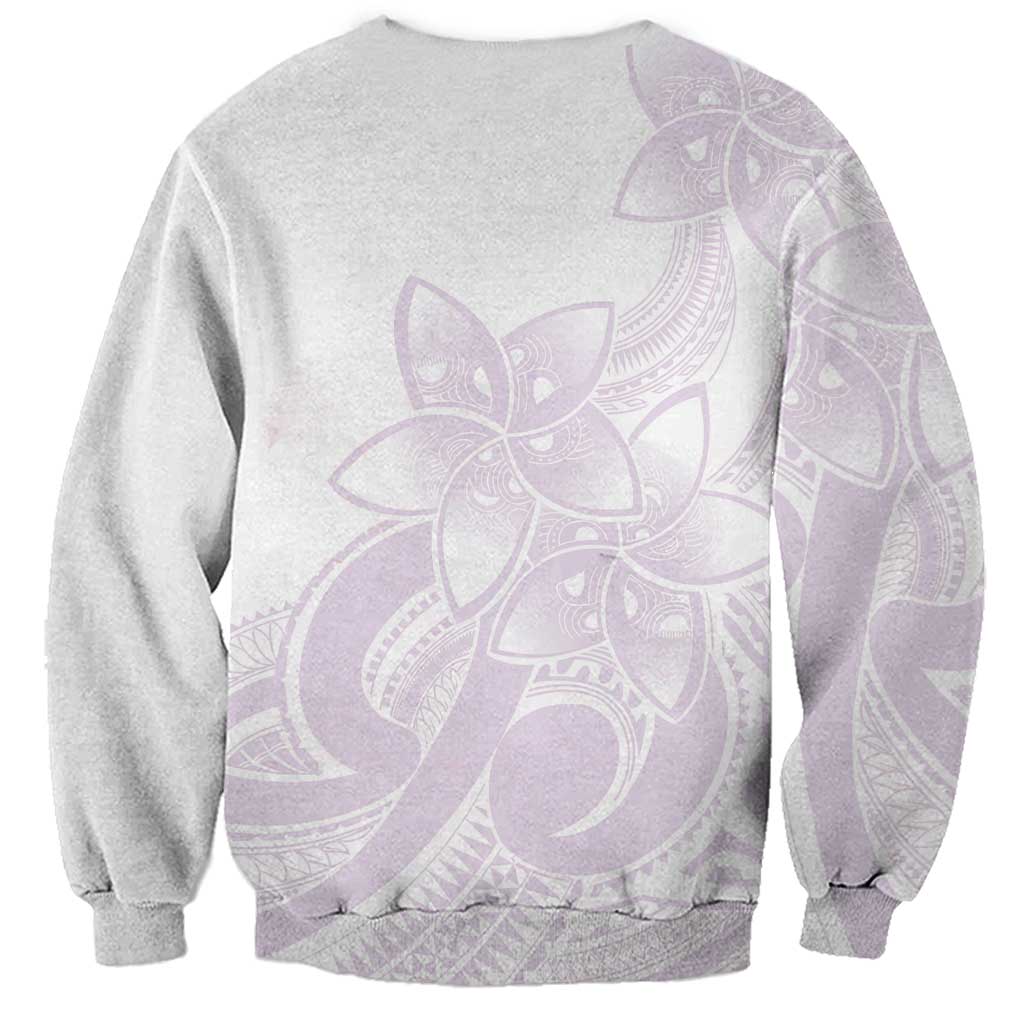 Polynesian Tribal Plumeria Lotu Tamaiti Sweatshirt Pastel Mauve LT9 - Polynesian Pride
